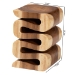 bali & pari Eliada Hand -carved Suar Wood Side Table - Wavy Sculptural Accent Table with Stacked Design, Modern Boho Style for Living Room or Bedroom - BSOSuar S/T 010-Natural-Side Table