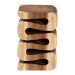 bali & pari Eliada Hand -carved Suar Wood Side Table - Wavy Sculptural Accent Table with Stacked Design, Modern Boho Style for Living Room or Bedroom - BSOSuar S/T 010-Natural-Side Table