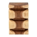 bali & pari Eliada Hand -carved Suar Wood Side Table - Wavy Sculptural Accent Table with Stacked Design, Modern Boho Style for Living Room or Bedroom - BSOSuar S/T 010-Natural-Side Table
