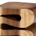 bali & pari Eliada Hand -carved Suar Wood Side Table - Wavy Sculptural Accent Table with Stacked Design, Modern Boho Style for Living Room or Bedroom - BSOSuar S/T 010-Natural-Side Table