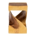 bali & pari Rapha Hand -carved Suar Wood Side Table with Shelf - Sculptural Accent Table with Twist Design, Modern Boho Style for Living Room or Bedroom - BSOSuar S/T 011-Natural-Side Table