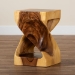bali & pari Rapha Hand -carved Suar Wood Side Table with Shelf - Sculptural Accent Table with Twist Design, Modern Boho Style for Living Room or Bedroom - BSOSuar S/T 011-Natural-Side Table
