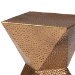 Baxton Studio Pacey Textured Metal Accent Table - Geometric Gold Side Table with Hourglass Silhouette for Indoor or Semi-Outdoor Use - BSOH01-123218-Bronze/Metal-Side Table