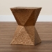 Baxton Studio Pacey Textured Metal Accent Table - Geometric Gold Side Table with Hourglass Silhouette for Indoor or Semi-Outdoor Use - BSOH01-123218-Bronze/Metal-Side Table
