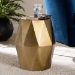 Baxton Studio Salman Geometric Bronze Metal Accent Table - Faceted Modern Side Table for Indoor or Semi-Outdoor Use - BSOH01-123219-Bronze/Metal-Side Table