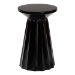 Baxton Studio Ulmer Metal Scalloped Side Table - Modern Round Accent Table for Indoor or Semi-Outdoor Use, Black - BSOH01-123220-Black/Metal-Side Table