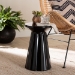 Baxton Studio Ulmer Metal Scalloped Side Table - Modern Round Accent Table for Indoor or Semi-Outdoor Use, Black - BSOH01-123220-Black/Metal-Side Table