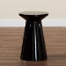 Baxton Studio Ulmer Metal Scalloped Side Table - Modern Round Accent Table for Indoor or Semi-Outdoor Use, Black - BSOH01-123220-Black/Metal-Side Table
