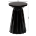 Baxton Studio Ulmer Metal Scalloped Side Table - Modern Round Accent Table for Indoor or Semi-Outdoor Use, Black - BSOH01-123220-Black/Metal-Side Table