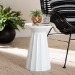 Baxton Studio Ulmer Metal Scalloped Side Table - Modern Round Accent Table for Indoor or Semi-Outdoor Use, White - BSOH01-123220A-White/Metal-Side Table