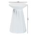 Baxton Studio Ulmer Metal Scalloped Side Table - Modern Round Accent Table for Indoor or Semi-Outdoor Use, White - BSOH01-123220A-White/Metal-Side Table
