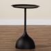 Baxton Studio Webb Black Metal Pedestal Side Table - Modern Accent Table with Round Tray Top for Indoor or Semi-Outdoor Use - BSOH01-132670-Black/Metal-Side Table