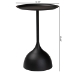 Baxton Studio Webb Black Metal Pedestal Side Table - Modern Accent Table with Round Tray Top for Indoor or Semi-Outdoor Use - BSOH01-132670-Black/Metal-Side Table