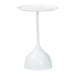 Baxton Studio Webb White Metal Pedestal Side Table - Modern Accent Table with Round Tray Top for Indoor or Semi-Outdoor Use - BSOH01-132670A-White/Metal-Side Table