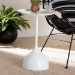Baxton Studio Webb White Metal Pedestal Side Table - Modern Accent Table with Round Tray Top for Indoor or Semi-Outdoor Use - BSOH01-132670A-White/Metal-Side Table