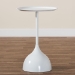 Baxton Studio Webb White Metal Pedestal Side Table - Modern Accent Table with Round Tray Top for Indoor or Semi-Outdoor Use - BSOH01-132670A-White/Metal-Side Table