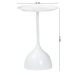 Baxton Studio Webb White Metal Pedestal Side Table - Modern Accent Table with Round Tray Top for Indoor or Semi-Outdoor Use - BSOH01-132670A-White/Metal-Side Table
