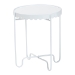Baxton Studio Laverne White Metal Side Table with Scalloped Tray Top - Round Accent Table with Decorative Base for Indoor or Semi-Outdoor Use - BSOH01-122082-White/Metal-Side Table