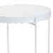 Baxton Studio Laverne White Metal Side Table with Scalloped Tray Top - Round Accent Table with Decorative Base for Indoor or Semi-Outdoor Use - BSOH01-122082-White/Metal-Side Table
