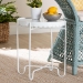 Baxton Studio Laverne White Metal Side Table with Scalloped Tray Top - Round Accent Table with Decorative Base for Indoor or Semi-Outdoor Use - BSOH01-122082-White/Metal-Side Table