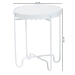 Baxton Studio Laverne White Metal Side Table with Scalloped Tray Top - Round Accent Table with Decorative Base for Indoor or Semi-Outdoor Use - BSOH01-122082-White/Metal-Side Table