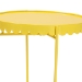 Baxton Studio Laverne Yellow Metal Side Table with Scalloped Tray Top - Round Accent Table with Decorative Base for Indoor or Semi-Outdoor Use - BSOH01-122082-Yellow/Metal-Side Table