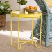 Baxton Studio Laverne Yellow Metal Side Table with Scalloped Tray Top - Round Accent Table with Decorative Base for Indoor or Semi-Outdoor Use - BSOH01-122082-Yellow/Metal-Side Table