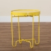 Baxton Studio Laverne Yellow Metal Side Table with Scalloped Tray Top - Round Accent Table with Decorative Base for Indoor or Semi-Outdoor Use - BSOH01-122082-Yellow/Metal-Side Table