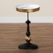 Baxton Studio Javion Modern Glam Round Accent Side Table - Black & Gold Metal End Table with Tray Top for Indoor or Semi-Outdoor Use - BSOH01-113307-Gold/Black/Metal-Side Table