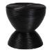 bali & pari Tokyo Laminated Natural Rattan Side Table -  Hourglass Accent Table with Modern Sculptural Design, Boho Chic Style for Living Room or Bedroom, Black - BSOTokyo-Black Rattan-Side Table