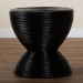 bali & pari Tokyo Laminated Natural Rattan Side Table -  Hourglass Accent Table with Modern Sculptural Design, Boho Chic Style for Living Room or Bedroom, Black - BSOTokyo-Black Rattan-Side Table