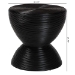 bali & pari Tokyo Laminated Natural Rattan Side Table -  Hourglass Accent Table with Modern Sculptural Design, Boho Chic Style for Living Room or Bedroom, Black - BSOTokyo-Black Rattan-Side Table