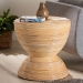 bali & pari Tokyo Laminated Natural Rattan Side Table -  Hourglass Accent Table with Modern Sculptural Design, Boho Chic Style for Living Room or Bedroom, Natural - BSOTokyo-Natural Rattan-Side Table