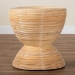 bali & pari Tokyo Laminated Natural Rattan Side Table -  Hourglass Accent Table with Modern Sculptural Design, Boho Chic Style for Living Room or Bedroom, Natural - BSOTokyo-Natural Rattan-Side Table