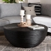 bali & pari Tokyo Laminated Natural Rattan Coffee Table - Handcrafted Bowl -Shaped Center Table for Living Room, Coastal Boho Style Furniture in Black - BSOTokyo-Black Rattan-Coffee Table