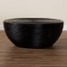 bali & pari Tokyo Laminated Natural Rattan Coffee Table - Handcrafted Bowl -Shaped Center Table for Living Room, Coastal Boho Style Furniture in Black - BSOTokyo-Black Rattan-Coffee Table