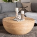 bali & pari Tokyo Laminated Natural Rattan Coffee Table - Handcrafted Bowl -Shaped Center Table for Living Room, Coastal Boho Style Furniture in Natural Brown - BSOTokyo-Natural Rattan-Coffee Table