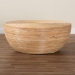 bali & pari Tokyo Laminated Natural Rattan Coffee Table - Handcrafted Bowl -Shaped Center Table for Living Room, Coastal Boho Style Furniture in Natural Brown - BSOTokyo-Natural Rattan-Coffee Table