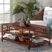 bali & pari Sebalio Tortoise Natural Rattan Coffee Table with Open Shelf - Vintage Style Center Table for Living Room, Sunroom, or Coastal Living Space - BSOWS142-Sebalio-Tortoise-Coffee Table