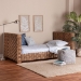 bali & pari Rhinos Handwoven Seagrass Daybed - Twin Size Coastal Boho Bed Frame with Basketweave Design - BSORhinos-Bleached Lt Brwn No Mattress-Daybed
