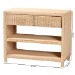 bali & pari Lanica Braided Natural Rattan Console Table with Drawers and Shelves - Coastal Style Storage Cabinet for Entryway, Living Room, or Bedroom, 35" - BSOBraided Sun Bleached Ivory Rattan-Version 2-Console Table