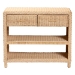 bali & pari Lanica Braided Natural Rattan Console Table with Drawers and Shelves - Coastal Style Storage Cabinet for Entryway, Living Room, or Bedroom, 35" - BSOBraided Sun Bleached Ivory Rattan-Version 2-Console Table