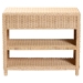 bali & pari Lanica Braided Natural Rattan Console Table with Drawers and Shelves - Coastal Style Storage Cabinet for Entryway, Living Room, or Bedroom, 35" - BSOBraided Sun Bleached Ivory Rattan-Version 2-Console Table