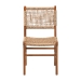 bali & pari Ariba Dining Chair with Mahogany Wood Frame and Viro Fiber Weaving, Rustic Boho Accent Chair for Dining Room or Kitchen - BSODC-05-Arimbi-Brown Wood/Rattan-DC