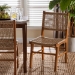 bali & pari Ariba Dining Chair with Mahogany Wood Frame and Viro Fiber Weaving, Rustic Boho Accent Chair for Dining Room or Kitchen - BSODC-05-Arimbi-Brown Wood/Rattan-DC