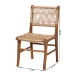bali & pari Ariba Dining Chair with Mahogany Wood Frame and Viro Fiber Weaving, Rustic Boho Accent Chair for Dining Room or Kitchen - BSODC-05-Arimbi-Brown Wood/Rattan-DC