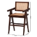 bali & pari Kresna Rattan Counter Stool with Mahogany Wood Frame and Armrest, Set of 2 - Handwoven Counter Height Chair with Cane Back and Seat, Stylish Seating for Kitchen Island or Dining Area - BSOBC-01-Kresna-Brown Wood/Rattan-CS