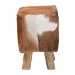 bali & pari Scotlyn Genuine Goat Leather Footstool with Teak Wood Legs - Rustic Boho Accent Seat with Natural Hide Upholstery, Handmade Decorative Footrest for Living Room or Bedroom - BSOSGLS-01-Teak Wood/Natural-Stool