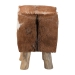 bali & pari Scotlyn Genuine Goat Leather Footstool with Teak Wood Legs - Rustic Boho Accent Seat with Natural Hide Upholstery, Handmade Decorative Footrest for Living Room or Bedroom - BSOSGLS-01-Teak Wood/Natural-Stool