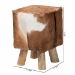 bali & pari Scotlyn Genuine Goat Leather Footstool with Teak Wood Legs - Rustic Boho Accent Seat with Natural Hide Upholstery, Handmade Decorative Footrest for Living Room or Bedroom - BSOSGLS-01-Teak Wood/Natural-Stool